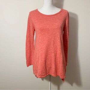 Eileen Fisher Organic Linen Cotton Asymmetric Hem Knit Tunic Sweater Size M